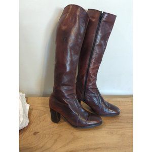 Vero Cuoio Women's Brown Leather Boots Size 36 (5.5 US) vintage.